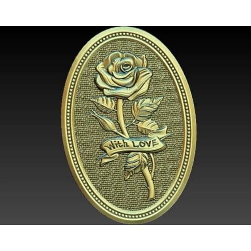 3D Model STL relief for cnc STL format decoration artcam aspire -rose flower