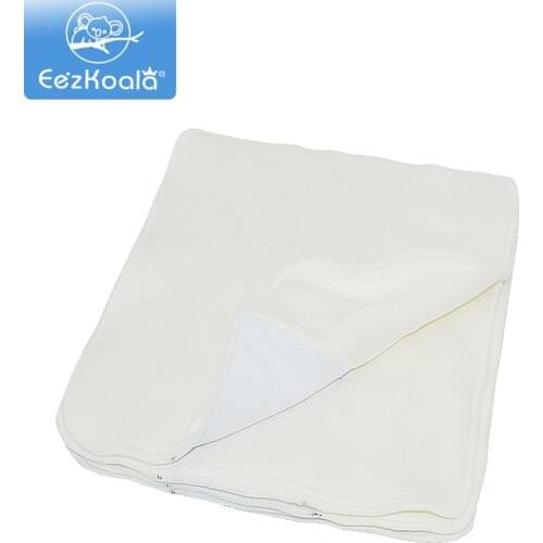 EezKoala 5/10pcs 2 layers Square Tri Bamboo Cotton Liner Insert For Baby Cloth Diaper Nappy Natural Bamboo Washable