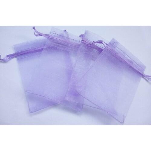 50pcs 9*12 Purple gift bags for jewelry/wedding/christmas/birthday Organza Bags with handles Packaging Yarn bag