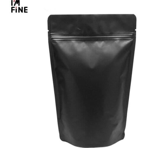 50pcs Stand up Matt Black Aluminum Foil Ziplock Bag Doypack Coffee Beans Tea Package Bag Christmas Toys Gifts Bag