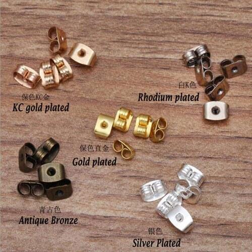 5000pcs 4x7mm copper metal square butterfly earring stoppers earring backs earring findings jewelry accessories