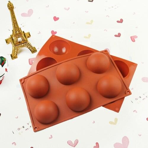 6 Hole Semicircle Silicone Cake Decorating Mould Candy Cookies Chocolate Baking Mold