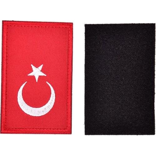 8*5cm Turkish Flag Embroidered Patches Fabric Badge Military Tactical Backpack Caps Badges Flag Of Turkey Armband Stickers