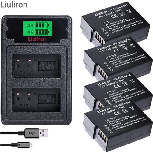 Bateria DMW-BLC12 BLC12E BLC12PP DMW BLC12 Batteries + Dual Charger for Panasonic Lumix FZ1000,FZ200,FZ300,G5,G6,G7,GH2,DMC-GX8