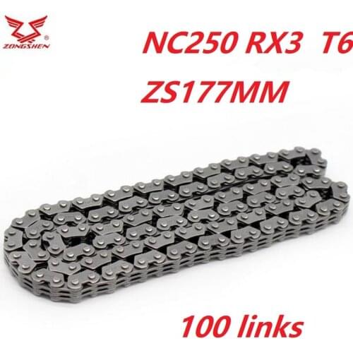 250cc KAYO t6 k6 Motorcycle Accessories Engine Time Cam Timing Chain 100 Links For Zongshen NC250 ZS177MM KAYO BSE J5 rx3
