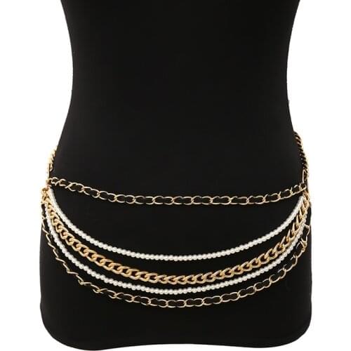 BLA New Womens Alloy Chain Gold Color Vintage Jewelry Chain Designer Luxury Fringed Wide Waist Chains Pasek Lancuchowy Damsk