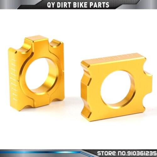 CNC Aluminum Rear Chain Adjuster Axle blocks for RMZ 250 RMZ250 RMZ450F 04-16 05 06 07 08 09 10 11 12 13 14 free shipping