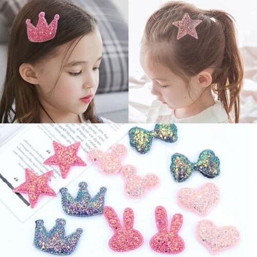 2PCS Childrens Hair Accessories Bangs Stickers Baby Headdress Magic Stickers Stars Bow Girl Hair Accessories