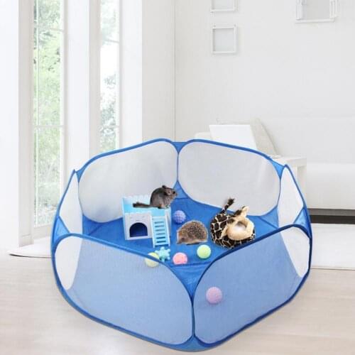 Pet Playpen Fashion Breathable Transparent Mesh Small Animal Cage Game Fence Pet Houses Kennels Supplies Accessories