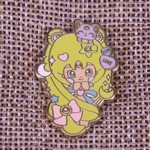 Girl love cat pin