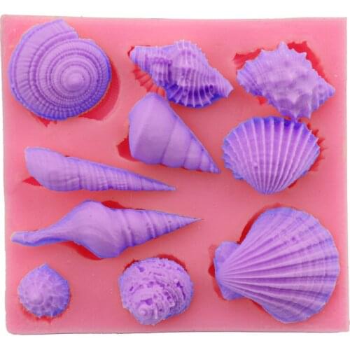 DIY Silica Gel Turn Sugar Baking Tool for Marine Shell Scallop H2801 Chocolate Mould Cake Mould