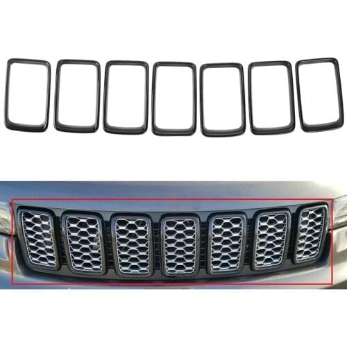 For 2014-2016 Jeep Grand Cherokee Gloss Black Trim Ring Grille Insert Set Vent Hole Trim Ring Cover 68261150AA