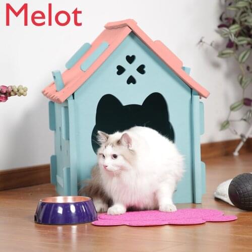 Cat Nest Winter Warm Four Seasons Universal Cat House Semi-Enclosed Kitten Bed House Villa Kennel Pet Supplies