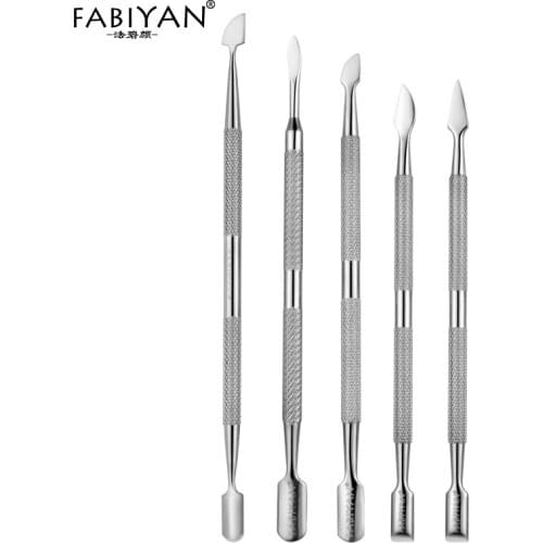 Dual-ended Nail Art Cuticle Pusher Stainless Steel Remover Cleaner Acrylic Dead Skin Hangnail Finger Manicure Pedicure Care Tool