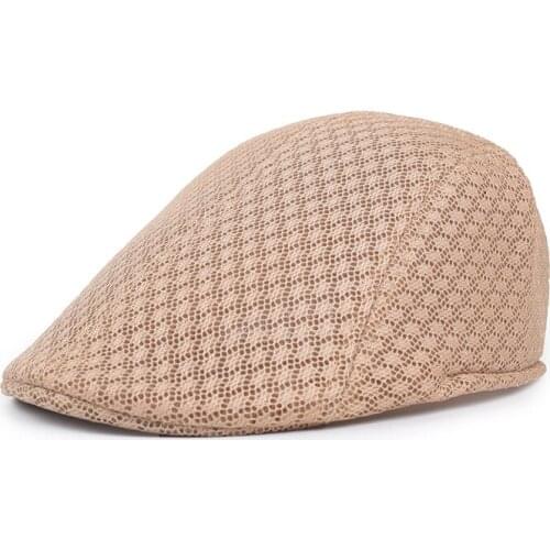 Hot Sale Men Summer Mesh Beret Cap For Unisex Grid Male Breatherable Net Sun Visor Casual Comfortable Beauty Solid Adult Hats