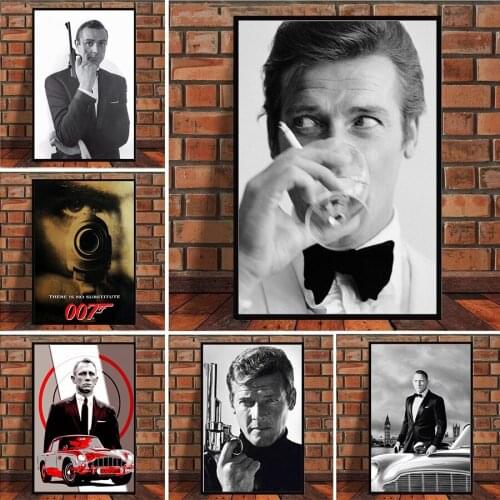 Famous Movie Bond James 007 Canvas Painting Posters and Prints Wall Art Picture Decoration Cuadros Lienzos Cuadros Home Decor