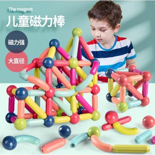 Big Size DIY Magnetic Construction Set Early Learning Constructor Variety Magnetic Rod Building Blocks For Children Toys Gift