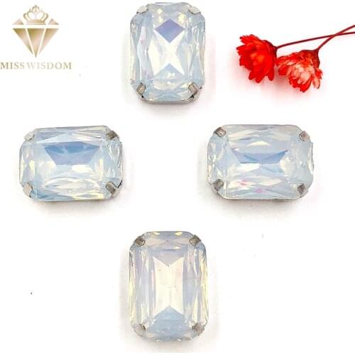 NEW 10X14mm/13X18mm Matt White opal Rectangle shape sew on rhinestones flatback Resin loose rhinestones DIY garment Accessories