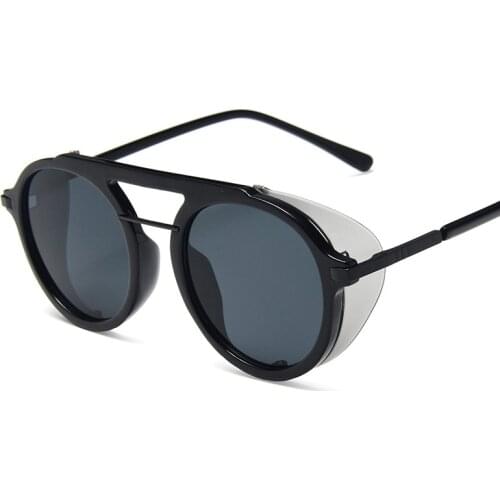 2019 Men Retro Punk Round sunglasses Fashion New Women Colour lenses Big frame Vintage Luxury Mirror oversized sunglasses