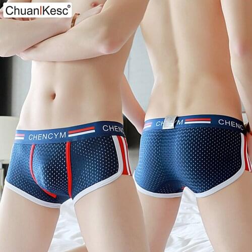 Mens Underwear Mesh Low Waist Sexy Small Boxer Pants Close Fitting And Comfortable Sports Shorts 2020 Hot Brand Pants