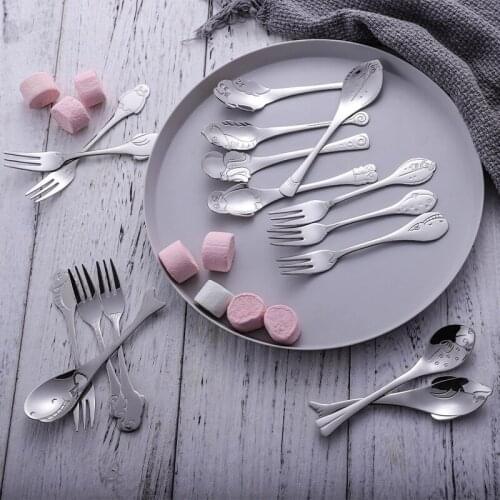 Ice Cream Tea Dessert Stainless Steel Fork Set Cetacean Dolphin Drinking Mixing Spoon Afternoon Dessert Set Cute Kid Cutlery