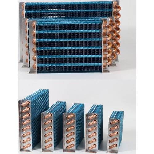 Small shellless radiator, condenser, heat exchanger, refrigerator, heat exchanger, copper tube, aluminum fin, computer cold row