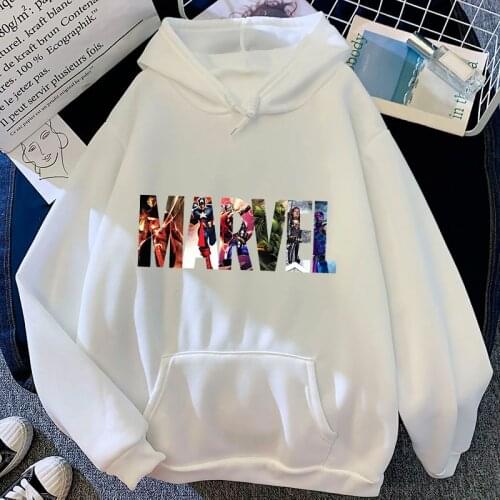 New Autumn Marvel Mens Hoodies Kawaii Hooded Pullover Clothes Cartoons Harajuku Women Plus Velvet Vintage Femme Male Sweatshirt
