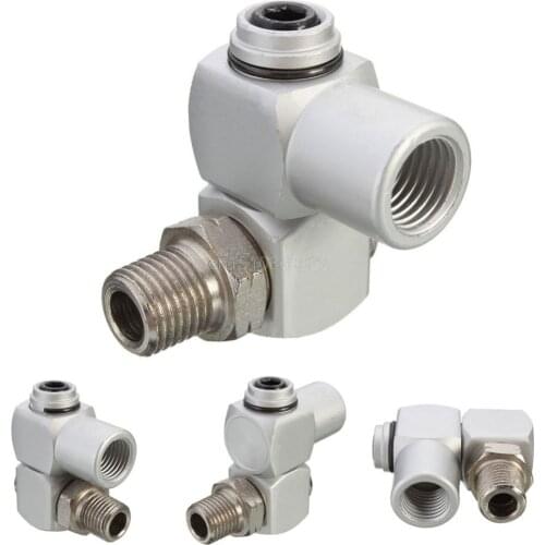 New 1/4" BSP Universal 360 Swivel Air Hose Connector Adapter Flow Aluminum Tool