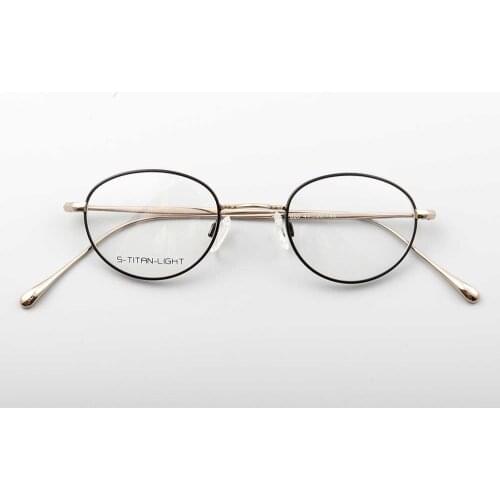 YOUTOP Females Round Anti-blue Ray Stainless Steel eyewear Mens Full Rim Metal Oval Eyeglasses Frame 7060