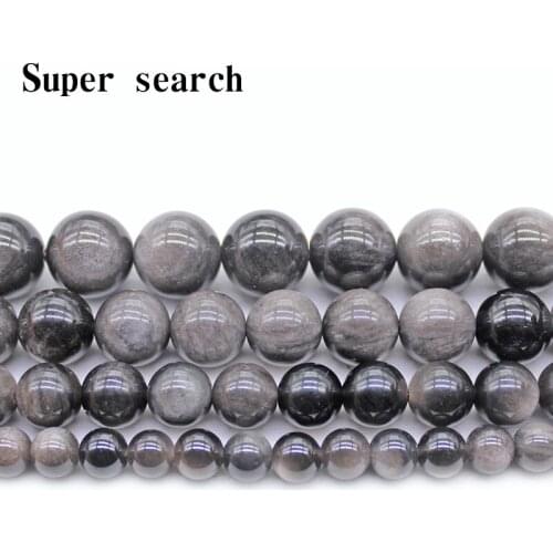 Wholesale Natural Stone Gold Obsidian Round Loose Spacer Beads 15" Strand 6 8 10 12 14MM For Jewelry Making Bracelets