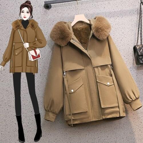 Oversize Parka Coat Women Autumn Winter Warm Cotton Clothing Female Outerwear Loose Hooded Jacket Ladies Parker Cotton Overcoat