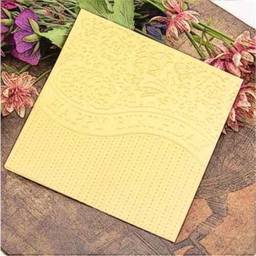 HOT plastic happy birthday craft card making paper card album wedding decoration clip Embossing folders