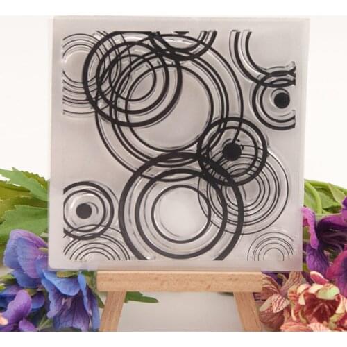 Transparent Clear Silicone Stamp Seal for DIY Scrapbooking Photo Album Decorative Clear Stamps T1381 Circle Ring