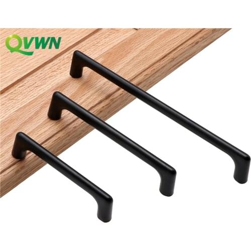 QVWN Black Alloy Drawer Closet Wardrobe Cupboard Cabinet Pulls Sturdy Door Handle for Cabinet Wardrobe Drawer Kitchen Cupboard
