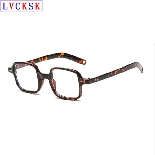 Anti Blue Light Retro Square Transparent Glasses Unisex Rivets Clear Glass Glasses Women Men Myopia Reading Eyeglasses Frame L3
