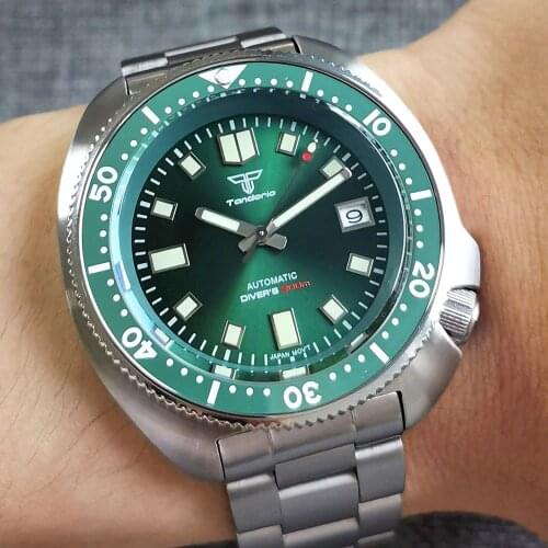 Tandorio 44mm luxury Men Mechanical watch 200m Waterproof NH35 Movement Luminous marks Sapphire glass Top Automatic Wristwatch