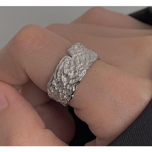 Luxury Irregular Geometric Bling Adjustable Gold Silver Color Rings For Women Ladies Gothic Big Chunky Jewelry Gifts SR2254