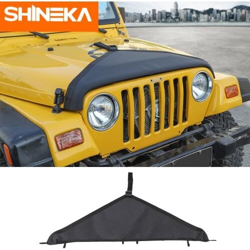 SHINEKA Engine Bonnets Exterior Engine Cover Canvas Car Front Hood Cover Protector Accessories For Jeep Wrangler TJ 1997-2006