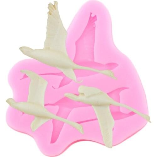 3D Bird Silicone Molds Seagull Fondant Mould DIY Baby Birthday Cake Decorating Tools Chocolate Gumpaste Candy Clay Moulds