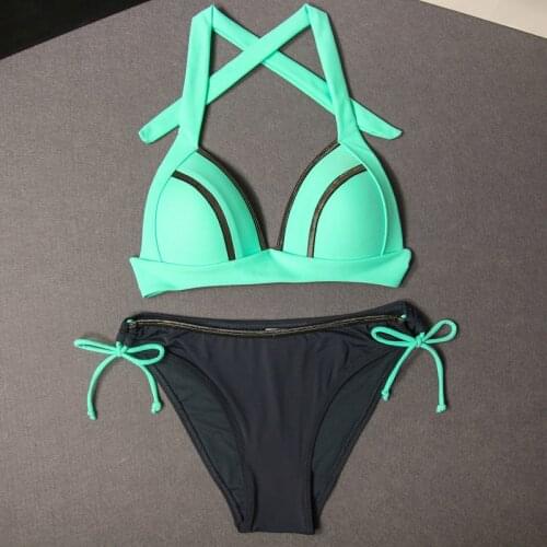 Sexy Bikini 2021 Sequins Bikini Set Solid Color Swimsuit Women Hollow Out Bikinis String Swimwear Women Bathing