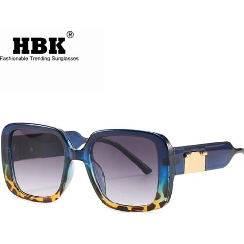 HBK Oversized Square Sunglasses Vintage Designer Women 2021 Fashion Sun Glasses Green Shades Men Luxury Brand Male Female UV400