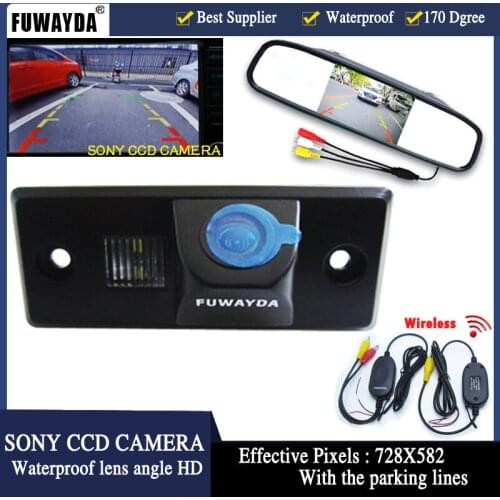 LED Reversing SONY CCD Car Rear View Camera With Car Mirror Monitor FOR Volkswagen VW CAYENNE TIGUAN TOUAREG POLO GOLF PORSCHE