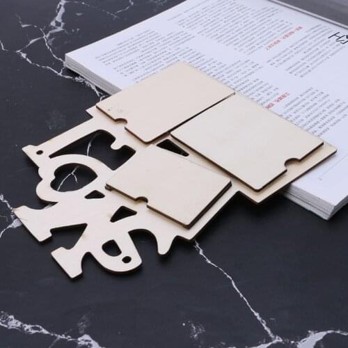 Love DIY Photo Frame Tri Ply Painting Picture Holder Hollow Wood Blank