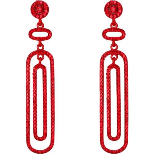 Tuliper Oval Geometric Paper Clip Earrings For Women Enamel Dangle Party Jewelry Gift Kpop Fashion Femme Pendientes