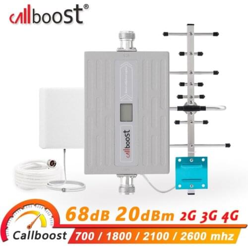Callboost lte 4g 700 cellular amplifier 4g signal booster 1800 2100 2600 mobile phone repeater internet gsm 2g 3g 4g antenna kit