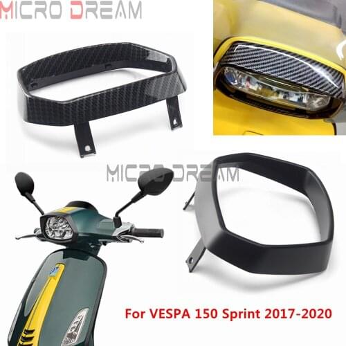 For VESPA 150 Sprint Motorbike Scooter Front Headlight Cover Guards Protective Trim Bezels Head Lamp Covers Trim ABS 2017-2020