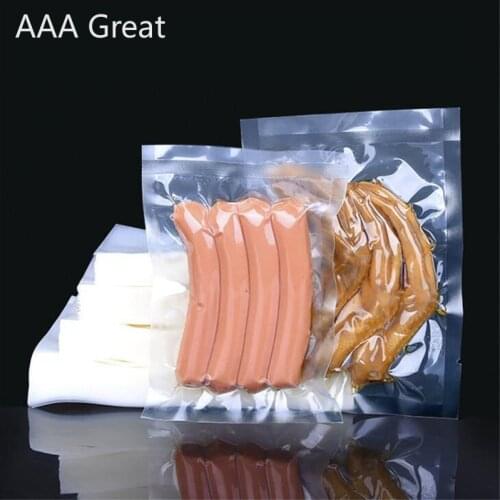 100Pcs/Lot Multi Sizes Clear Open Top Bags Heat Sealing Storage Vacuum Package Bag For Meat Food Fruit Plastic Packaging Pouches