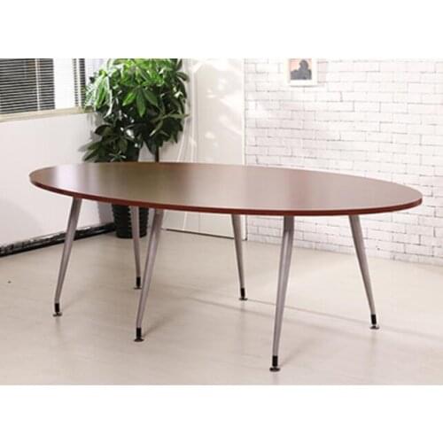 120*60*75CM Oval Staff Meeting Table Negotiation Reception Desk Laptop Computer Table With Power Supply Holes