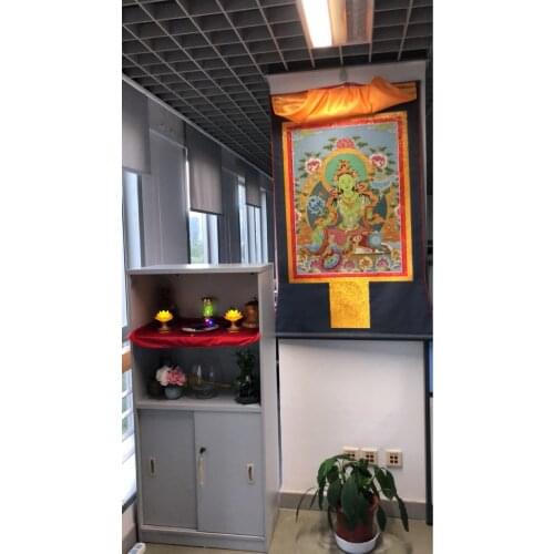 140CM large -TOP Handmade silk Thangka -Tibetan Buddhism Thang-ga -efficacious Protection Green Tara Bodhisattva Tara Buddha art