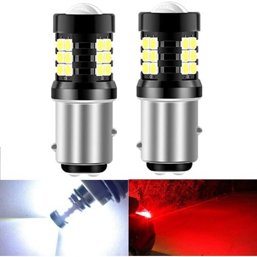 2pcs 1157 BAY15D P21/5W 7443 3157 3156 Super Bright LED P27W T25 P21W BA15S Auto Reverse Bulb white P27/7W Car Brake Light Red